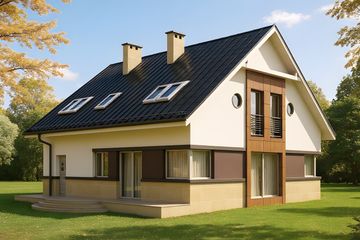  Projekt domu HG-C11 (KRM1080) - projekt domu parterowego z poddaszem - Zdjęcie 2