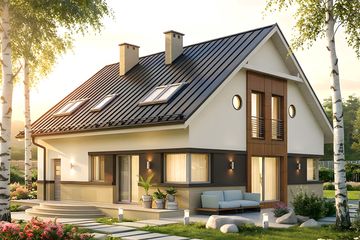 Projekt domu HG-C11 - parterowy z poddaszem dom o powierzchni 130 m², dach dwuspadowy - ujęcie 2