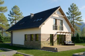  Projekt domu HG-N3 (KRM1081) - projekt domu parterowego z poddaszem - Zdjęcie 2