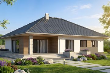Projekt domu HG-H7G - parterowy dom o powierzchni 112,20 m², dach kopertowy - ujęcie 2