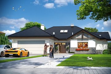 Projekt domu Rozłożysty 2 (WAH1595) - projekt domu parterowego - Zdjęcie 1