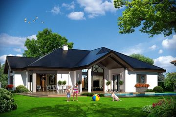  Projekt domu Rozłożysty 2 (WAH1595) - projekt domu parterowego - Zdjęcie 2