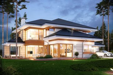  Projekt domu z widokiem (WAH1596) - projekt domu z pełnym piętrem - Zdjęcie 3