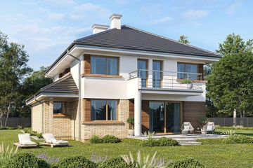  Projekt domu Helios wariant E (WAH1597) - projekt domu z pełnym piętrem - Zdjęcie 2