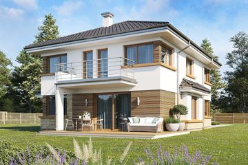  Projekt domu Helios wariant D (WAH1599) - projekt domu z pełnym piętrem - Zdjęcie 2