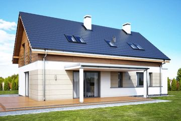  Projekt domu Party wariant B (WAH1601) - projekt domu parterowego z poddaszem - Zdjęcie 3