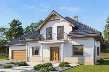  Projekt domu Amanda wariant B (WAH1605) - projekt domu parterowego z poddaszem - Zdjęcie 1