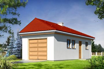  Projekt garażu BG04 (WAH1609) - projekt garażu parterowego - Zdjęcie 1