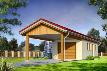  Projekt garażu BG07 (WAH1617) - projekt garażu parterowego - Zdjęcie 1