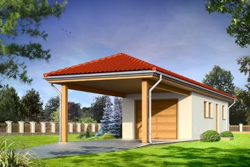  Projekt garażu BG08 (WAH1618) - projekt garażu parterowego - Zdjęcie 1