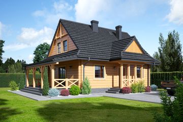  Projekt domu Zawoja dw 3 (KRP1680) - projekt domu parterowego z poddaszem - Zdjęcie 1