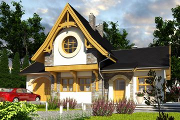  Projekt domu Artur III z garażem 1-st. [A] (WRF1565) - projekt domu parterowego z poddaszem - Zdjęcie 1