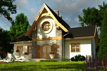  Projekt domu Artur III z garażem 1-st. [A] (WRF1565) - projekt domu parterowego z poddaszem - Zdjęcie 2