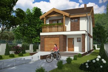  Projekt domu Nina II z garażem 1-st. [A] (WRF1566) - projekt domu z pełnym piętrem - Zdjęcie 1