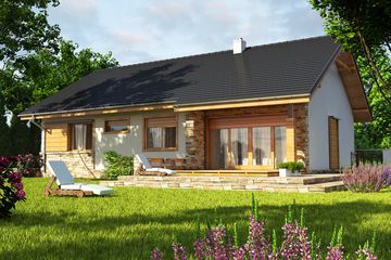  Projekt domu Gąska bez garażu [B] (WRF1570) - projekt domu parterowego - Zdjęcie 2