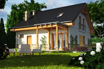  Projekt domu Jarząbek II z garażem 1-st. [A] (WRF1572) - projekt domu parterowego z poddaszem - Zdjęcie 2