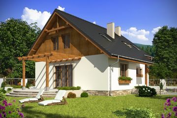  Projekt domu Sabina III z garażem 1-st. [A] (WRF1576) - projekt domu parterowego z poddaszem - Zdjęcie 2