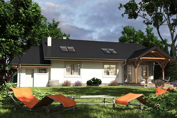  Projekt domu Derkacz z garażem 1-st. [A] (WRF1579) - projekt domu parterowego - Zdjęcie 1