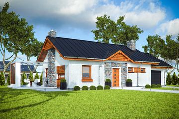  Projekt domu Michał z garażem 1-st. [A] (WRF1581) - projekt domu parterowego - Zdjęcie 1