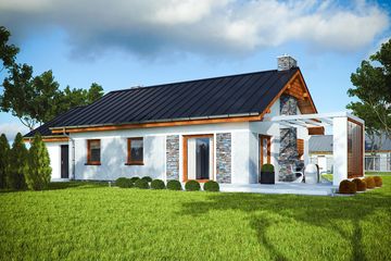  Projekt domu Michał z garażem 1-st. [A] (WRF1581) - projekt domu parterowego - Zdjęcie 2