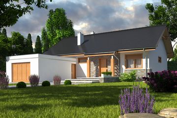  Projekt domu Gąska II z garażem 1-st. [A] (WRF1588) - projekt domu parterowego - Zdjęcie 1