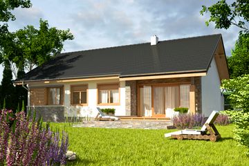  Projekt domu Gąska II z garażem 1-st. [A] (WRF1588) - projekt domu parterowego - Zdjęcie 2