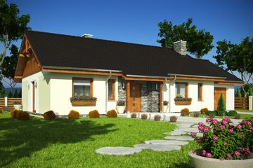  Projekt domu Tukan z garażem 1-st. [A] (WRF1595) - projekt domu parterowego - Zdjęcie 1