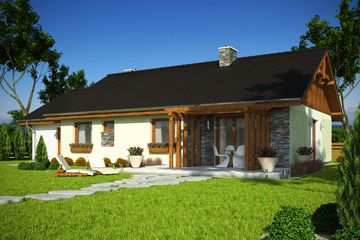  Projekt domu Tukan z garażem 1-st. [A] (WRF1595) - projekt domu parterowego - Zdjęcie 2