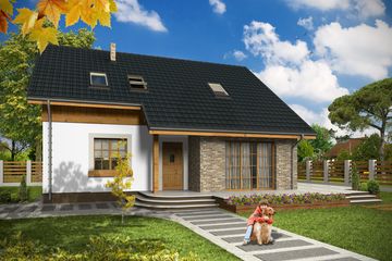  Projekt domu Sabina II bez garażu [B] (WRF1596) - projekt domu parterowego z poddaszem - Zdjęcie 1