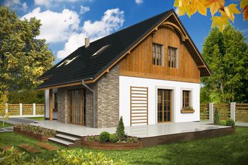  Projekt domu Sabina II bez garażu [B] (WRF1596) - projekt domu parterowego z poddaszem - Zdjęcie 2