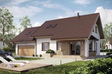  Projekt domu D213 (WAI1368) - projekt domu parterowego z poddaszem - Zdjęcie 2