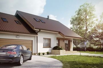  Projekt domu D213 (WAI1368) - projekt domu parterowego z poddaszem - Zdjęcie 3