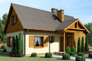  Projekt domu D187A - Szymon A (WAI1369) - projekt domu parterowego z poddaszem - Zdjęcie 1