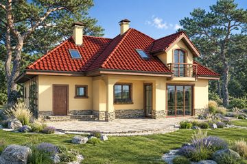 Projekt domu Magnolia - parterowy z poddaszem dom o powierzchni 174 m², dach kopertowy - ujęcie 2