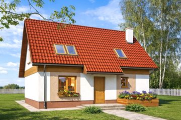  Projekt domu Mona (WRY1009) - projekt domu parterowego z poddaszem - Zdjęcie 2