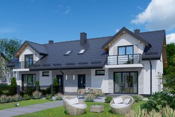  Projekt domu APS 254 dwulokalowy (LUA1287) - projekt domu parterowego z poddaszem - Zdjęcie 2