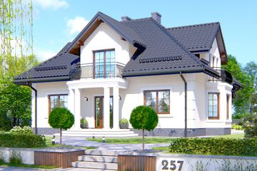  Projekt domu APS 257 (LUA1290) - projekt domu parterowego z poddaszem - Zdjęcie 1