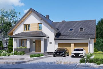  Projekt domu APS 075 + 2G (LUA1292) - projekt domu parterowego z poddaszem - Zdjęcie 1