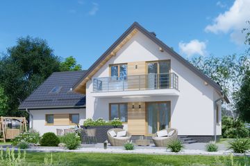  Projekt domu APS 075 + 2G (LUA1292) - projekt domu parterowego z poddaszem - Zdjęcie 2