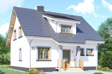  Projekt domu APS 032 + P (LUA1300) - projekt domu parterowego z poddaszem - Zdjęcie 1