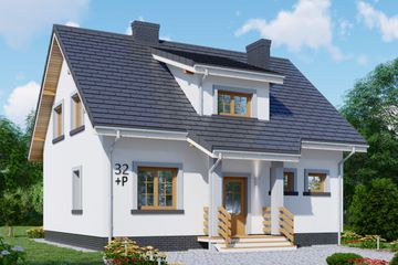  Projekt domu APS 032 + P (LUA1300) - projekt domu parterowego z poddaszem - Zdjęcie 1