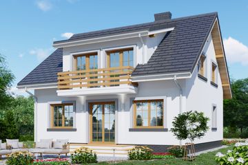  Projekt domu APS 032 + P (LUA1300) - projekt domu parterowego z poddaszem - Zdjęcie 2