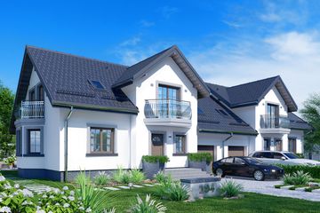  Projekt domu APS 194 dwulokalowy (LUA1307) - projekt domu parterowego z poddaszem - Zdjęcie 1