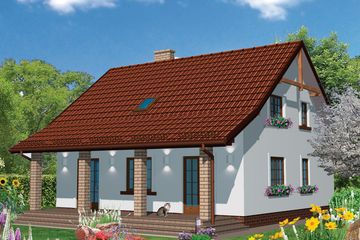 Projekt domu APS 198 - parterowy z poddaszem dom o powierzchni 127,20 m², dach dwuspadowy - ujęcie 2