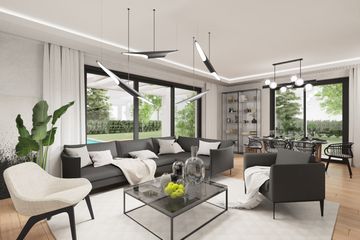 Projekt domu APS 198 - parterowy z poddaszem dom o powierzchni 127,20 m², dach dwuspadowy - ujęcie 3