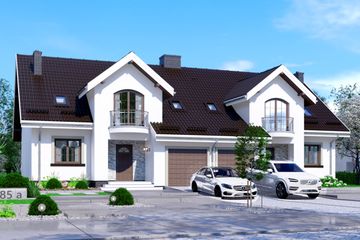  Projekt domu APS 185 dwulokalowy (LUA1320) - projekt domu parterowego z poddaszem - Zdjęcie 1