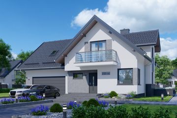  Projekt domu APS 232 + 2G (LUA1326) - projekt domu parterowego z poddaszem - Zdjęcie 1