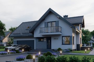  Projekt domu APS 232 + 2G (LUA1326) - projekt domu parterowego z poddaszem - Zdjęcie 3