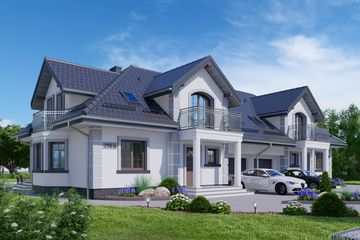  Projekt domu APS 216 dwulokalowy (LUA1327) - projekt domu parterowego z poddaszem - Zdjęcie 1