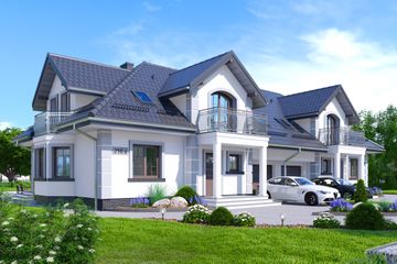  Projekt domu APS 216 dwulokalowy (LUA1327) - projekt domu parterowego z poddaszem - Zdjęcie 1